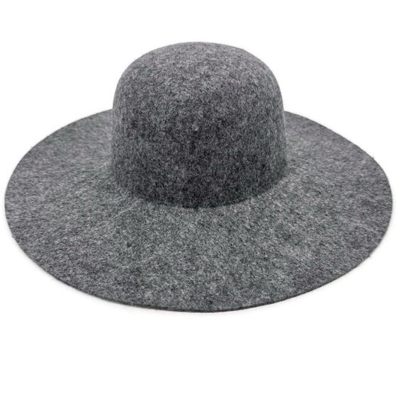 Accessories - Felt Floppy Hat Elegant Classic Gray Women's